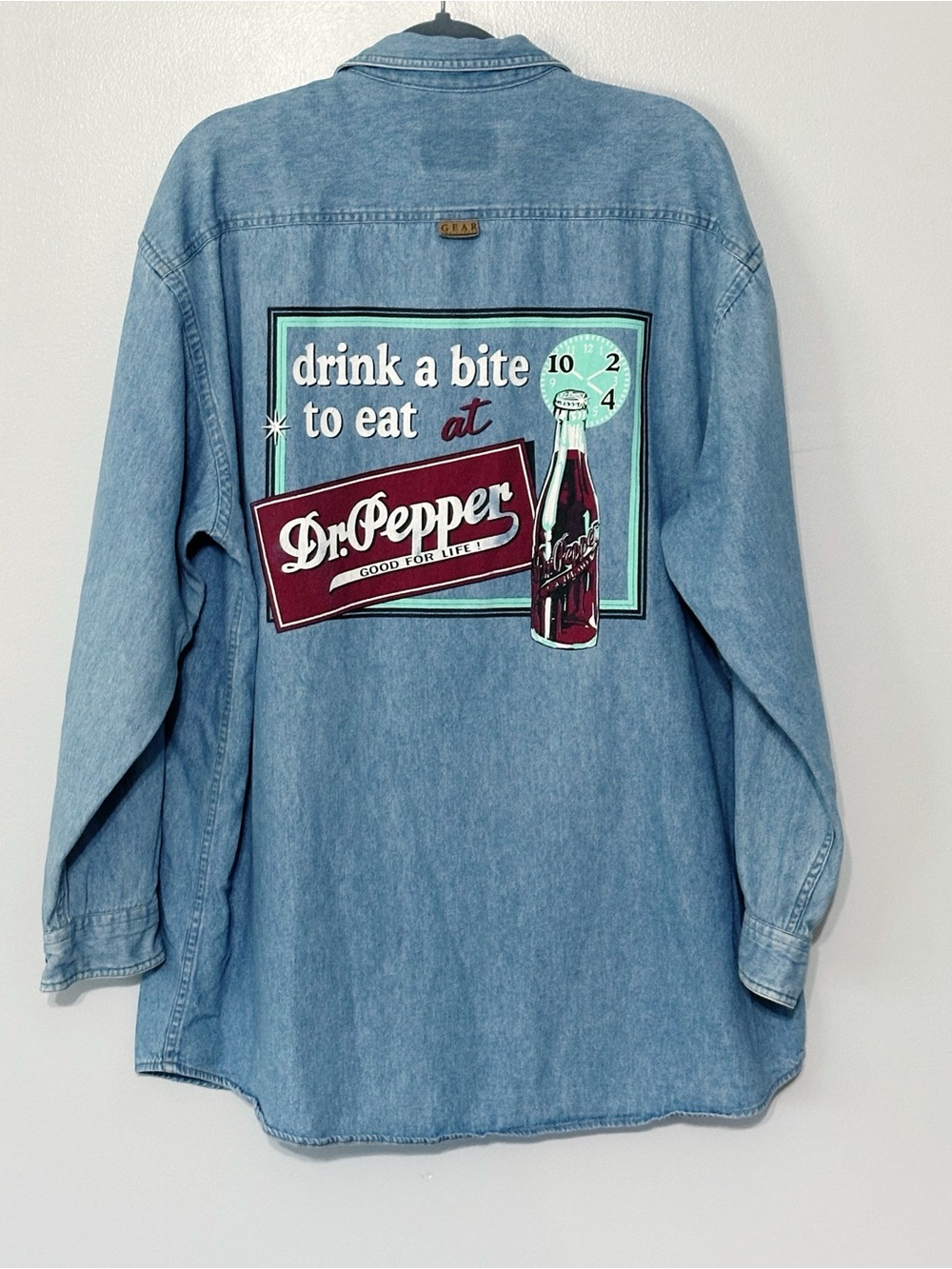 Vintage Gear for Sports Dr.Pepper Denim Button Down Men’s Size X-Large